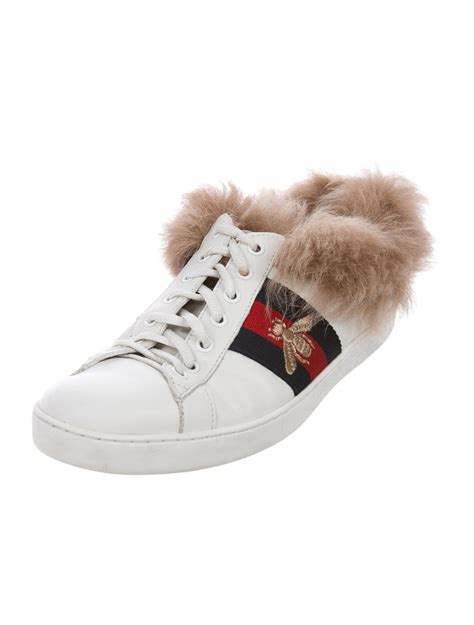 gucci star ace sneakers|Gucci fur sneakers women's.